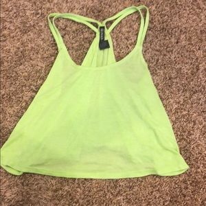 Lime green flowy cropped tank